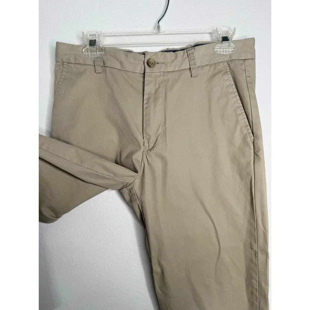 Banana Republic Mens Boot Cut Chino Pants 31x30 Khaki Tan 100% Cotton Trousers